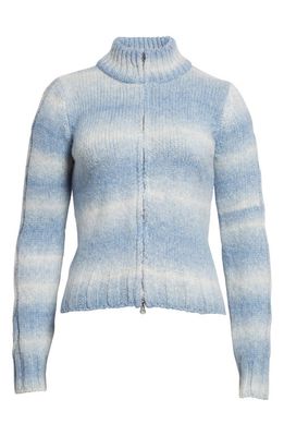 Paloma Wool Pratobello Dégradé Alpaca Blend Zip Cardigan in Soft Blue