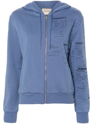 Paloma Wool printed-detail organic-cotton hoodie - Blue