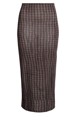 Paloma Wool Raff Plaid Tube Skirt in Dark Brown