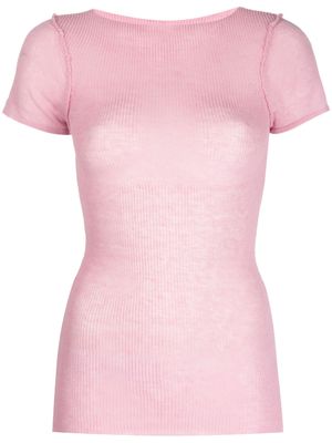Paloma Wool ribbed short-sleeved T-shirt - Pink