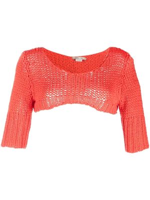 Paloma Wool short-sleeve knitted crop top - Red