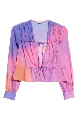 Paloma Wool Steina Tie Front Cotton Blend Blouse in Light Lilac