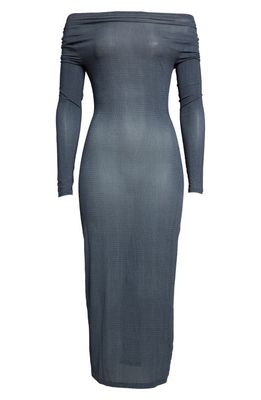 Paloma Wool Suarez Check Long Sleeve Dress in Medium Blue