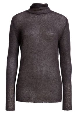 Paloma Wool Sulia Mohair & Alpaca Blend Funnel Neck Sweater in Dark Grey