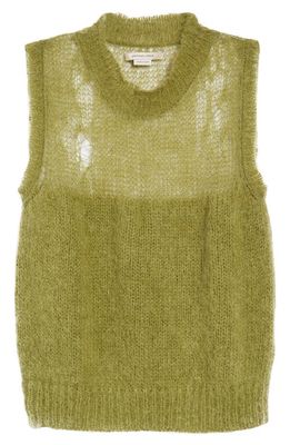 Paloma Wool Tranquilito Mixed Stitch Mohair & Alpaca Blend Sweater Vest in Khaki