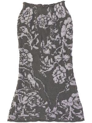 Paloma Wool Uli floral-jacquard ribbed-knit top - Grey
