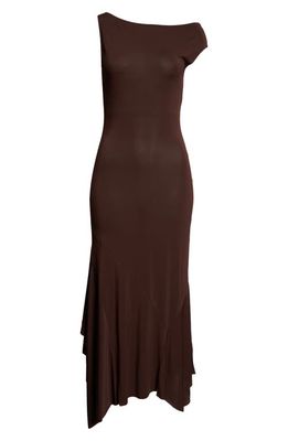 Paloma Wool Yausi Asymmetric Maxi Dress in Brown