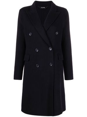 Paltò double-breasted button-front coat - Blue