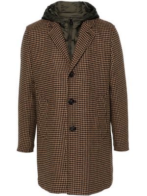 Paltò Geraldo houndstooth detachable-hood coat - Neutrals