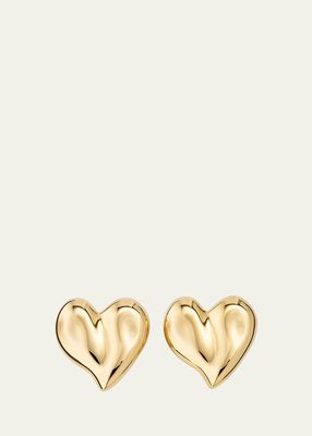 Pamela Gold Heart Shape Clip-On Earrings