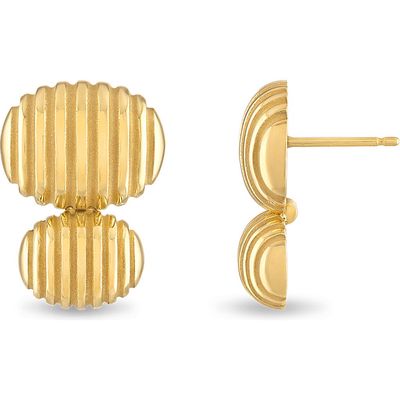 Pamela Zamore Isla Double Oval Stud Earrings in Gold 