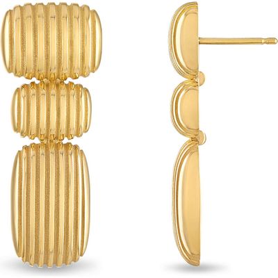 Pamela Zamore Isla Oblong Cushion Drop Earrings in Gold