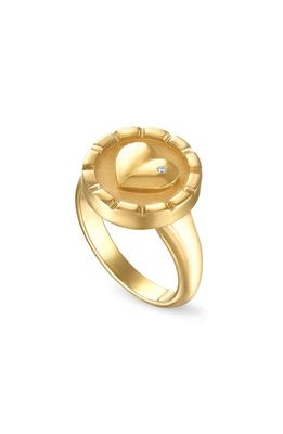 Pamela Zamore Love Diamond Signet Ring in Gold 