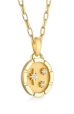 Pamela Zamore Multi Star Diamond Oval Pendant Necklace in Gold 