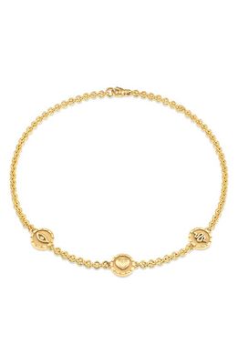 Pamela Zamore Pharos Diamond Triple Charm Necklace in Gold 