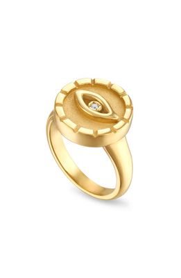 Pamela Zamore Protection Eye Diamond Signet Ring in Gold 