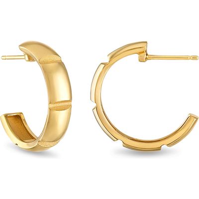 Pamela Zamore Veda Large Hoop Earrings in Gold 