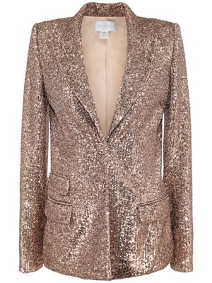 Pamella Roland sequined peak-lapel blazer - Pink