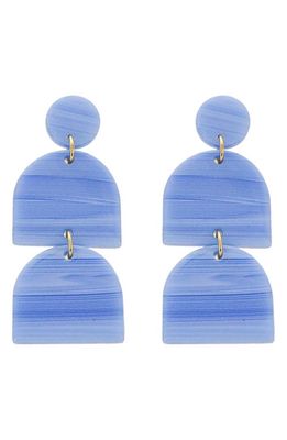 Panacea Art Deco Resin Drop Earrings in Blue