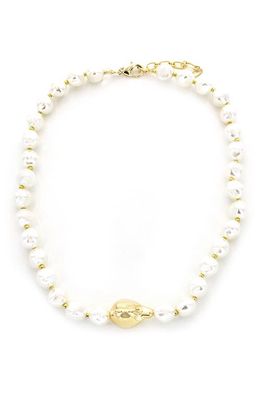 Panacea Beaded Imitation Pearl Necklace in White 