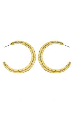 Panacea Crystal Hoop Earrings in Gold