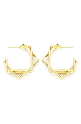 Panacea Double Square Hoop Earrings in Gold