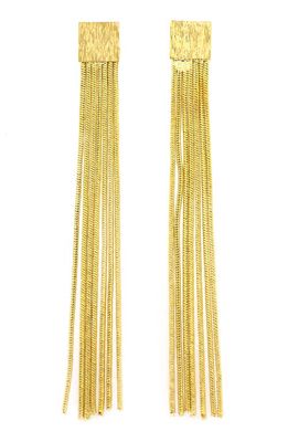 Panacea Liquid Fringe Linear Earrings in Gold