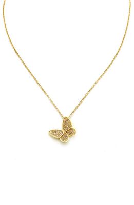 Panacea Pavé Butterfly Pendant Necklace in Gold