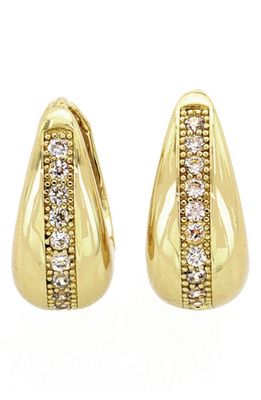 Panacea Pavé Oval Hoop Earrings in Gold