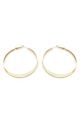 Panacea Triple Row Hoop Earrings in Gold