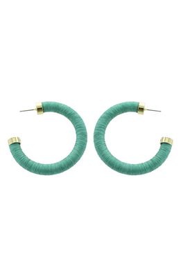 Panacea Wrapped Tube Hoop Earrings in Turquoise