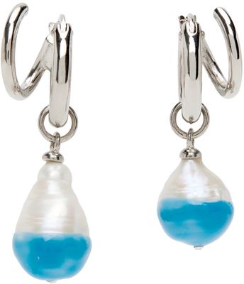Panconesi Blue & Silver Stellar Pearl Earrings