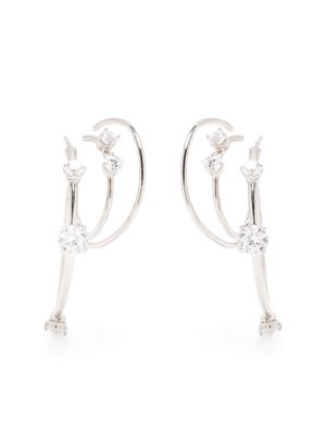 Panconesi Constellation crystal-embellished hoops - Silver