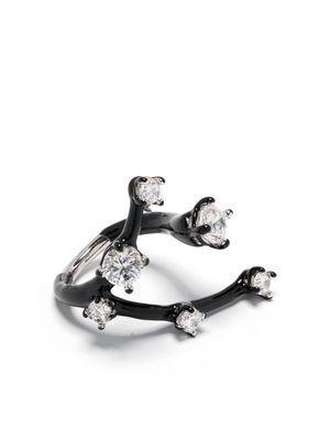 Panconesi Constellation crystal-embellished open-band ring - Black