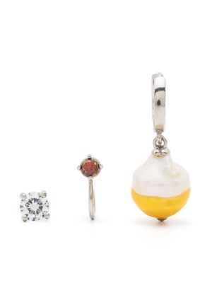 Panconesi crystal-embellished earring set - Yellow