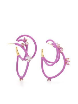 Panconesi crystal-embellished hoop earrings - Pink