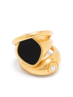 Panconesi crystal-embellished layered ring - Gold