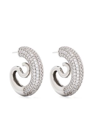 Panconesi Kismet crystal-embellished hoop earrings - Silver