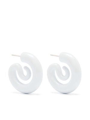 Panconesi Perla Serpent hoop earrings - White