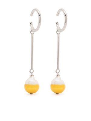 Panconesi Vacanza Floating Pearl drop earrings - Yellow