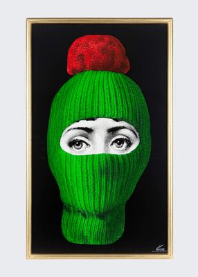 Panel Lux Gstaad Green Balaclava With Red Pom Pom