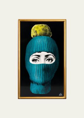 Panel Lux Gstaad Turquoise Balaclava With Yellow Pom Pom