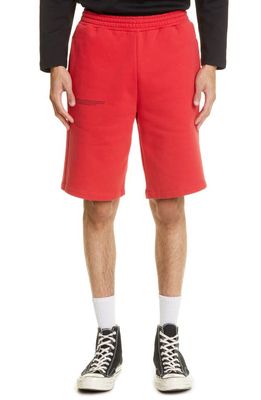 PANGAIA 365 PPRMINT&trade; Unisex Organic Cotton Sweat Shorts in Apple Red