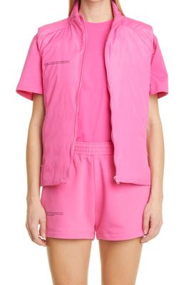 PANGAIA FLWRDWN Lite Recycled Nylon Puffer Vest in Flamingo Pink