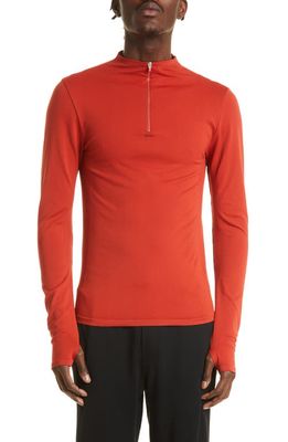 PANGAIA PPRMINT&trade; Unisex Long Sleeve Zip-Up Shirt in Jasper Red