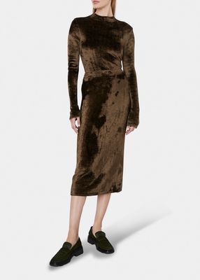 Panne Midi Sweater Skirt