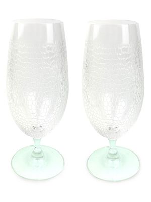 Panthera Clear 2-Piece Stemmed Water Glass Set - Clear - Clear