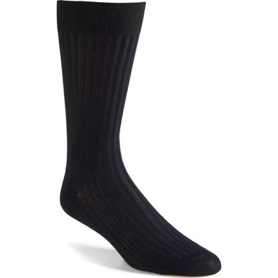 Pantherella Cotton Blend Mid Calf Dress Socks in Navy 08 