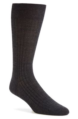 Pantherella Merino Wool Blend Dress Socks in Charcoal 