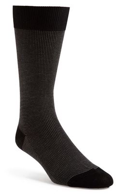 Pantherella 'Tewkesbury' Cotton Lisle Mid Calf Dress Socks in Black